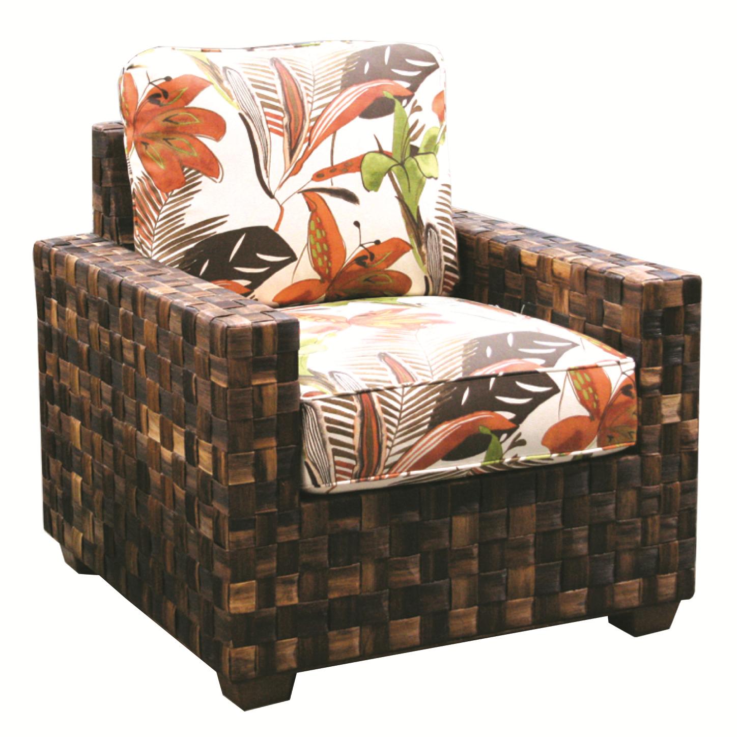 Woven Wicker Chair With Ottoman Lecco Hampton Inspired Rattan Woven